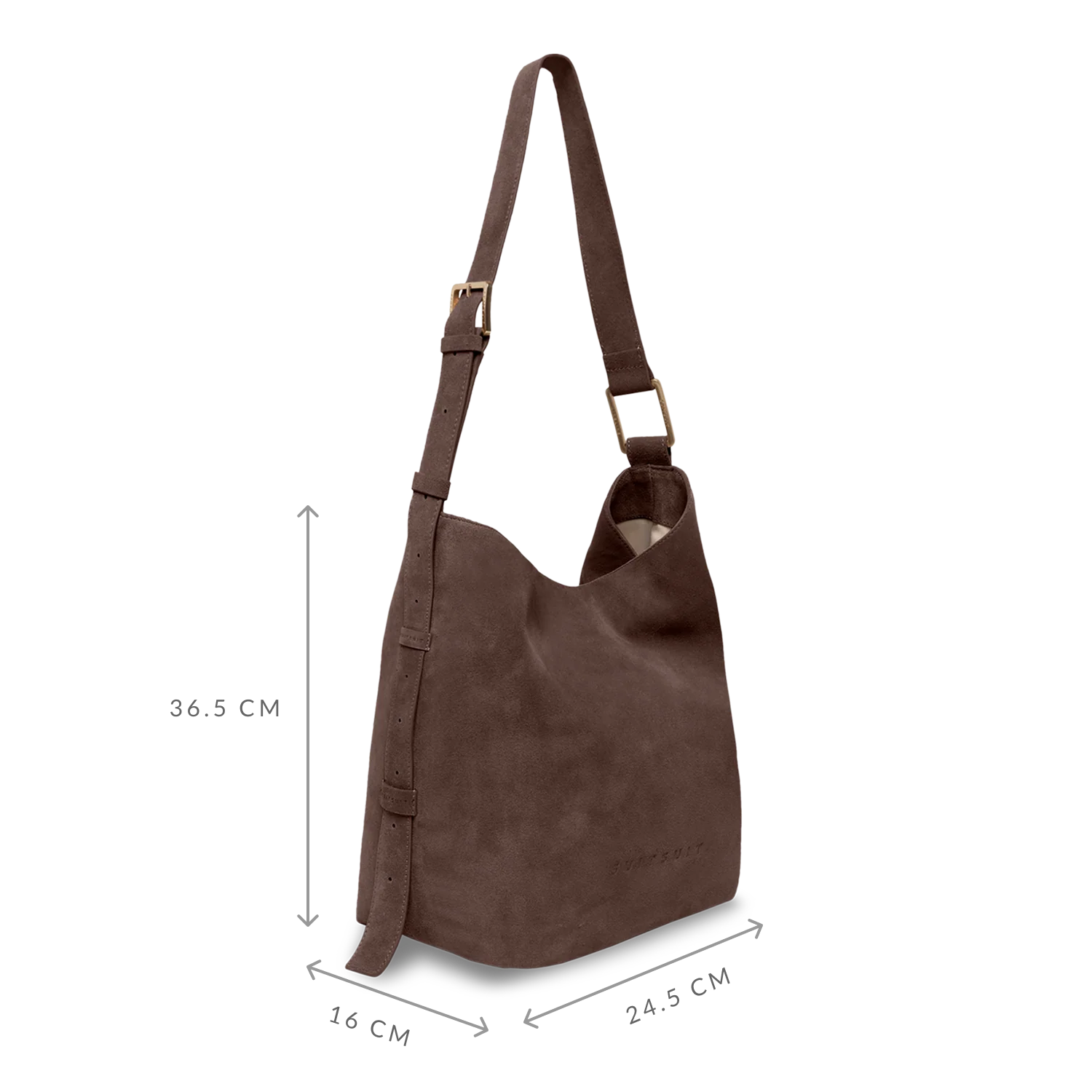 Serenity - Chocolate Brown - Slouchy Bag (Suède) - Image 3